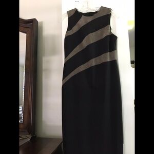 Ivanka Trump Black and Brown Midi Dress